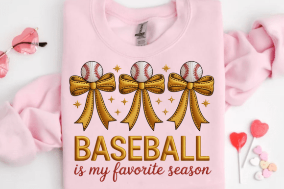 Baseball Mama Golden Bow Faux Embroidery Review