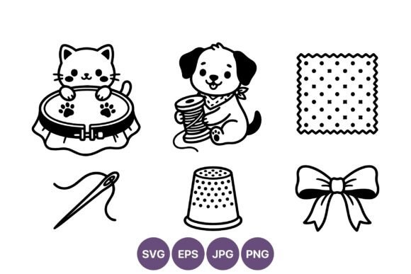 Cute Cat Embroidery Dog Thread Vector Review