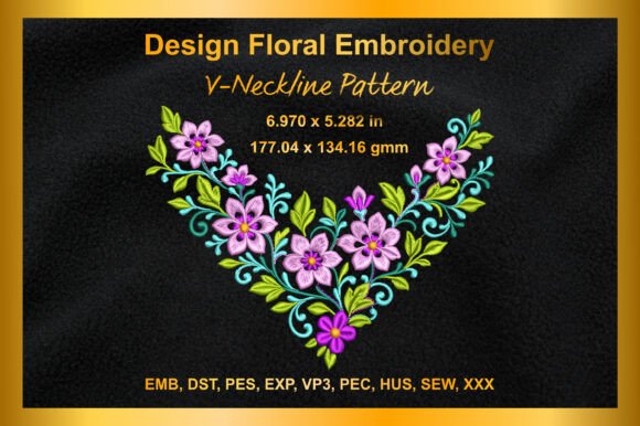 Floral V-Neck Embroidery Design Review